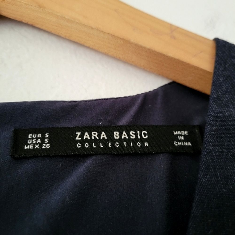 Zara Basic Collection Blue Sheath Dress S - Picture 7 of 8